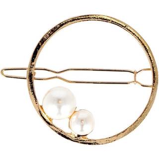Eurostil - Round Golden Hair Grips With Pearls - 2 Pcs