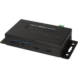 LogiLink USB 3.2 Gen 2 4-port combo hub industrial level USB hub - 4 ports - Sort