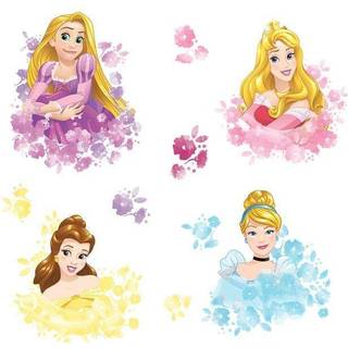 Disney Prinsesse med blomster Wallstickers