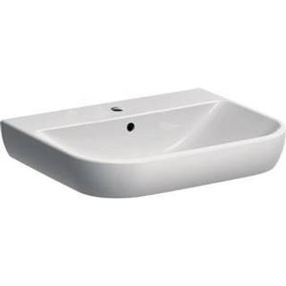 Geberit Smyle håndvask: B=60cm, T=48cm, Hanehul=Midtpå, Overløb=Synlig, Hvid