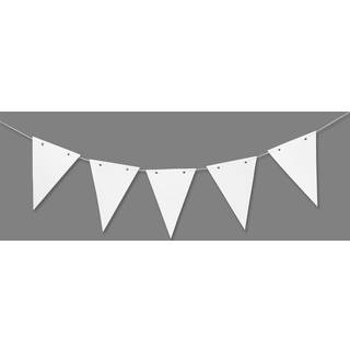 Hvide festflag i karton - 10 stk. til dekoration