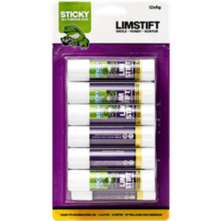 Limstift 6g - 12 stk. (På lager i butik)