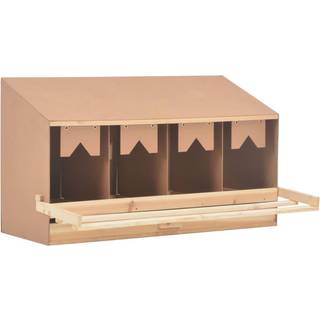 redekasse til høns med 4 rum 106x40x59 cm massivt fyrretræ