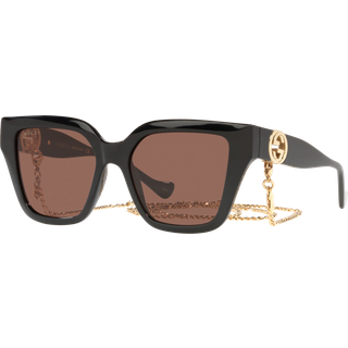 Gucci Kvinde GG1023S 005 Solbriller Injiceret Sort Brun Firkantet Normal