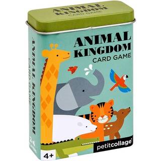 Petit Collage Kids Card Game Animal Kingdom - Sjovt kortspil til familier ideel til 2-4 spillere i alderen 4+ - rejsespil til b?rn med robust opb