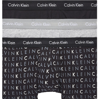 Calvin Klein 6-pak Cotton Stretch Trunks - Black pattern - Large * Kampagne *