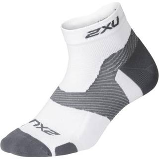 2XU Vectr Light Cush 1/4 Crew Sock White/Grey, S