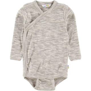 Body med sideluk i beige økologisk bomuld