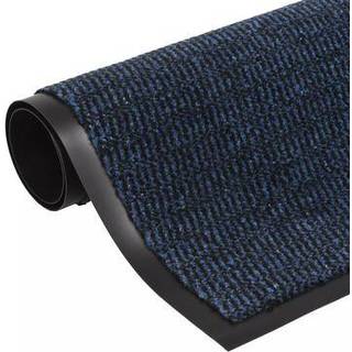måtte med støvkontrol rektangulær tuftet 90 x 150 cm blå