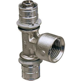 Uponor MLC press t-stykke med muffe på afgrening 40 x 1/2'' x 40