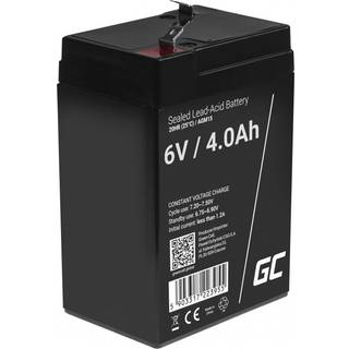 Green Cell 6V 4Ah VRLA-batteri til alarmer, kasseapparater og legetøj