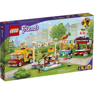 LEGO Friends Street Food Market 41701; Nyt madspilbygningss?t fremmer fantasifuldt spil; Inkluderer Emma og Kitten leget?j; F?dselsdagsgave til b