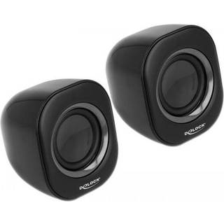 Delock Mini Stereo 2.0 Højtaler - 3.5mm Jack til USB-A - Sort