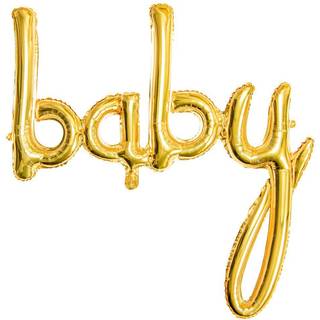 Folieballon Baby Guld 29” x 30” - Perfekt til Baby Shower & Festlig Dekoration