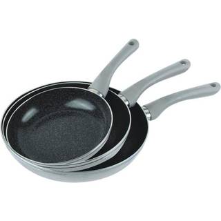 Frypans SET - Forged Alu - Non Stick Marble Coated - ø 20/24/28 cm - BLACK - Royalty Line