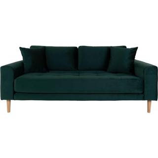 Lido 2,5 personers sofa med 2 puder, velour, mørkeblå