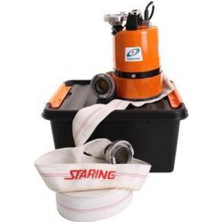 Tsurumi LSC1.4S entreprenørpumpe, sæt boks inkl. 15 meter slange og koblinger, 1" afgang