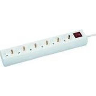MICROCONNECT 6-way Schuko Socket 1.8M White