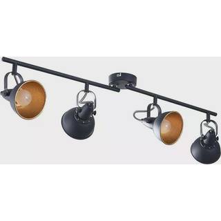 Lindby loftlampe Julin, 85 cm, 4 lyskilder, sort-guld