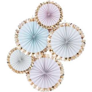 5 stk Rosetter Pastel mix 28-38cm