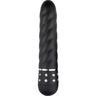 Easytoys Diamond Twirled - sort skruet stav vibrator