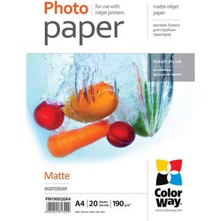 ColorWay - photo paper - matte - 20 sheet(s) - A4 - 190 g/m²