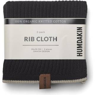 Humdakin Humdakin ribbet karklud 28x28 cm 2-pak Coal/Light stone