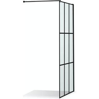 Brusevæg Duschbyggarna SOLO CUBE Klart Glas/Sort Mat Profil