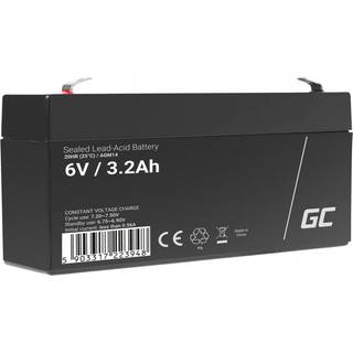 Green Cell 6V 3.2Ah VRLA-batteri til alarmer, kasseapparater og legetøj