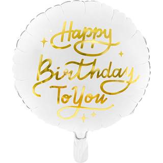 Happy Birthday To You 18" - hvid folieballon til helium eller luft
