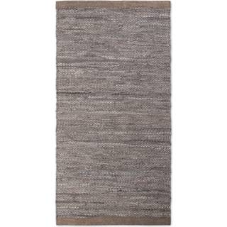 Rug Solid Leather Rug 200x300cm Wood - Ensfarvede tæpper Læder Træ - 10880