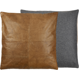 Södahl Lodge leather pude 60x60 cm tobacco/sort