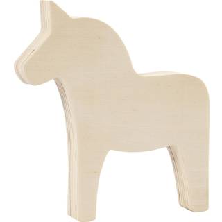 Elegant Hestefigur i Lyst Træ - 13 cm Høj