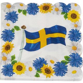 Svensk flag servietter, 25x25cm