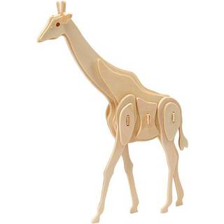 3D Konstruktionsfigur - Giraf i Lyst Træ, 20x4,2x25 cm