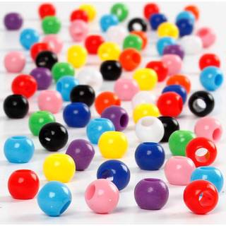 Kongoperler 6 mm - Farverige Plastperler til Hobbyprojekter