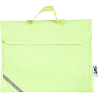 Fluorescerende gul skoletaske med refleks og lomme