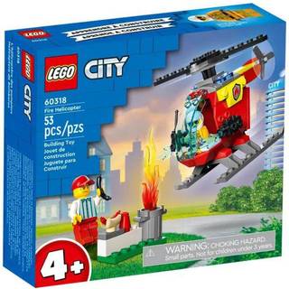 Lego City Fire Helicopter Toy 60318 til b?rnehaveb?rn drenge og piger 4 plus ?r gammel med brandmand minifigure & starter mursten