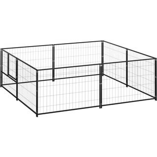 hundeløbegård 4 m² stål sort