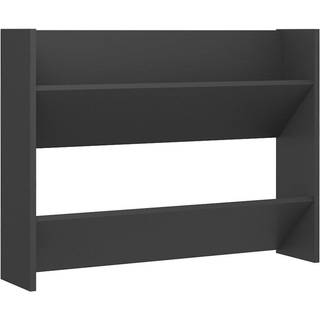 væghængt skoskab 80x18x60 cm konstrueret træ betongrå