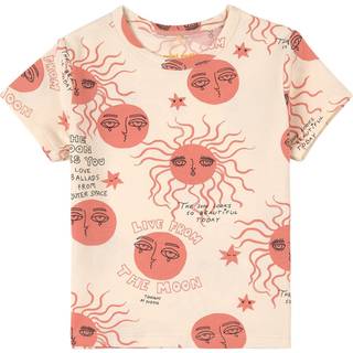 Mini Rodini T-shirt Pink Moon And Sun