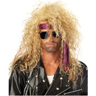 Californien kostumer m?nds heavy metal rocker wig blondine ?n st?rrelse