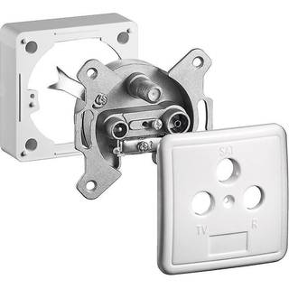 Radio/Tv/Sat antennedåse - 76x76 mm - Hvid