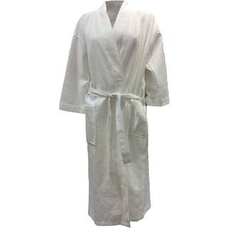 Missya Honeycomb Cotton Robe - White - Large