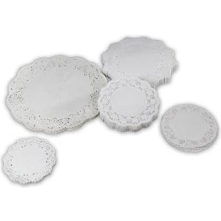 Fadpapir 24 cm rund udstanset hvid 500s