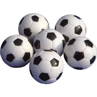 Bordfodbolde - Sort & Hvide - 1 Sæt med 6 stk.