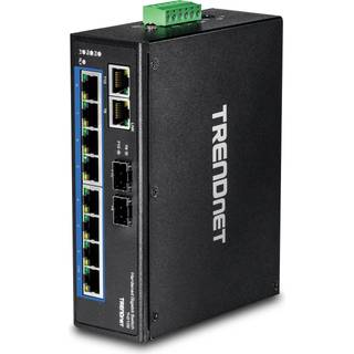 TRENDnet TI-G102 10-Port Hardened Industrial Gigabit DIN-Rail Switch