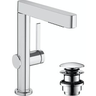 hansgrohe Finoris 1-grebs håndvaskarmatur 230 med udtræksbruser, 2jet og push-open bundventil krom