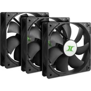 Inter-Tech Lüfter 120*120*25 IPC Fan Set 3xLüfter - Kabinet køler - 120mm - Sort