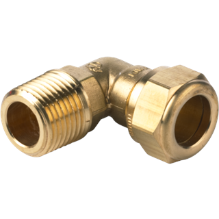 Vinkel 3/8" - 15 mm med nippel Kompressions Fittings
